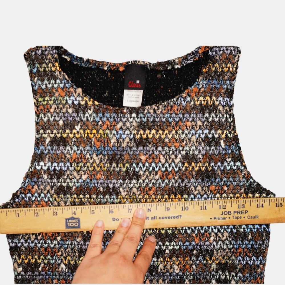 Vintage Marled Knit Sleeveless Sweater Top Earth Tone Lagenlook Boho Small - Picture 5 of 7